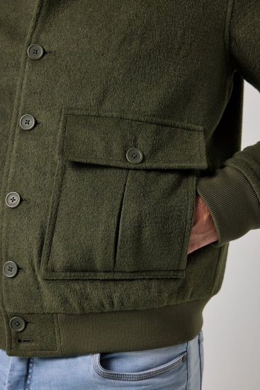 JP1880 852294 Jakke i uldmix med ståkrave Khakigrøn - Jakker - Jakker i store størrelser, 2XL- 12XL