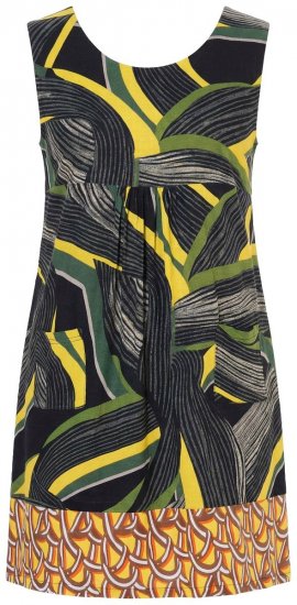 Ulla Popken 852329 Stribet jerseykjole Olivengrøn - Jerseykjoler - 