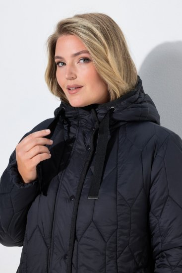 Ulla Popken 852413 Quiltet jakke Sort - Jakker - Dame jakker i store størrelser