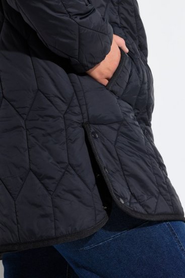 Ulla Popken 852413 Quiltet jakke Sort - Jakker - Dame jakker i store størrelser