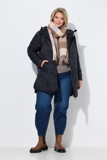Ulla Popken 852413 Quiltet jakke Sort - Jakker - Dame jakker i store størrelser