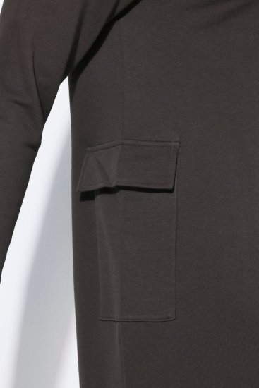 Ulla Popken 852456 Sweatkjole med rullekrave Mørkebrun - Sweatkjoler - 
