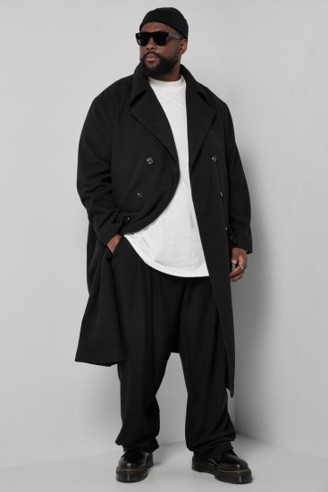 STHUGE 852519 Klassisk Uldfrakke Sort - Jakker - Jakker i store størrelser, 2XL- 12XL