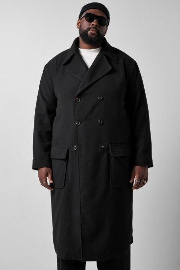 STHUGE 852519 Klassisk Uldfrakke Sort - Jakker - Jakker i store størrelser, 2XL- 12XL