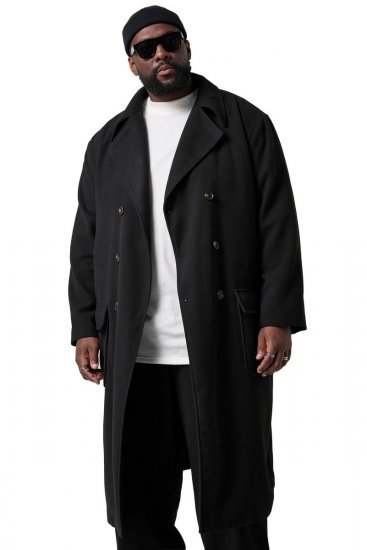 STHUGE 852519 Klassisk Uldfrakke Sort - Jakker - Jakker i store størrelser, 2XL- 12XL