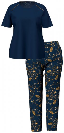 Ulla Popken 852577 Mønstret pyjamas Mørkeblå - Pyjama/Loungewear - 