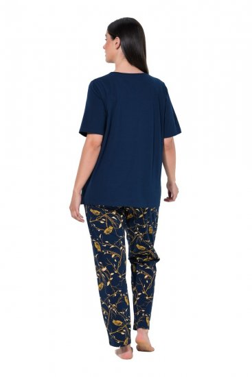 Ulla Popken 852577 Mønstret pyjamas Mørkeblå - Pyjama/Loungewear - 