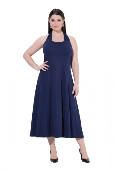 Ulla Popken 852680 Aftenkjole Mørkeblå - Aftenkjoler - Festkjoler i plus size