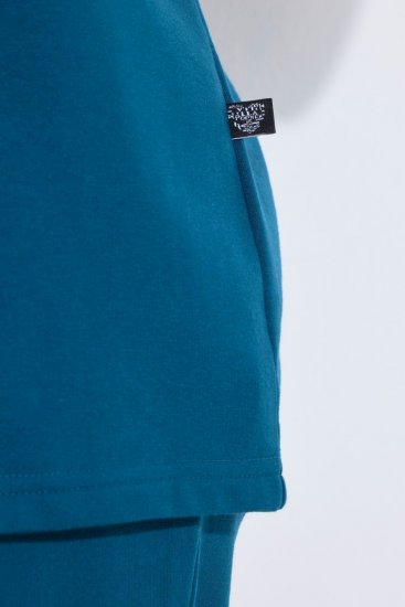 Ulla Popken 852710 Langærmet hjemmesweater Petrol - Pyjama/Loungewear - 