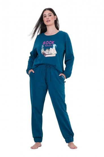 Ulla Popken 852725 Hjemmebukser Petrol - Pyjama/Loungewear - 