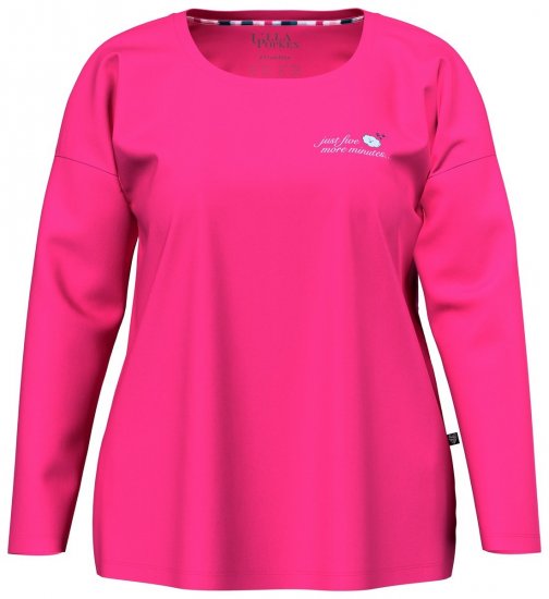 Ulla Popken 852747 Langærmet pyjamasoverdel Rosa - Pyjama/Loungewear - 