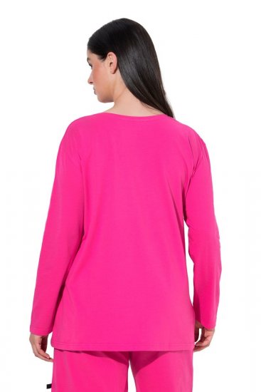 Ulla Popken 852747 Langærmet pyjamasoverdel Rosa - Pyjama/Loungewear - 