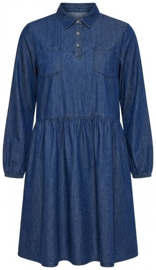 Ulla Popken 852768 A-formet denimkjole med lommer Denimblå - Kjoler - Kjoler til alle størrelser