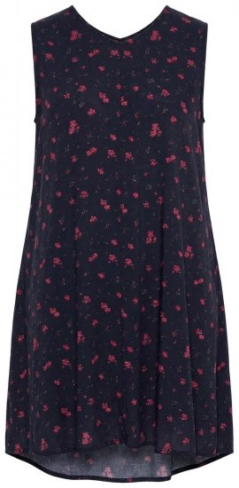 Ulla Popken 852824 Blomstret kjole Sort - Sommerkjoler - Sommerkjoler i store størrelser