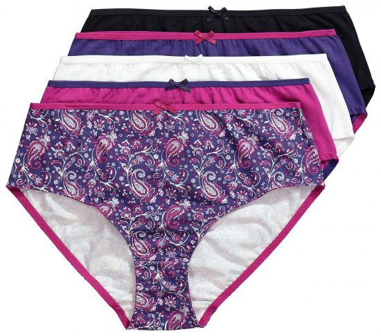 Ulla Popken 852935 Blomstrede trusser 5-pak Kongeblå - Trusser - 