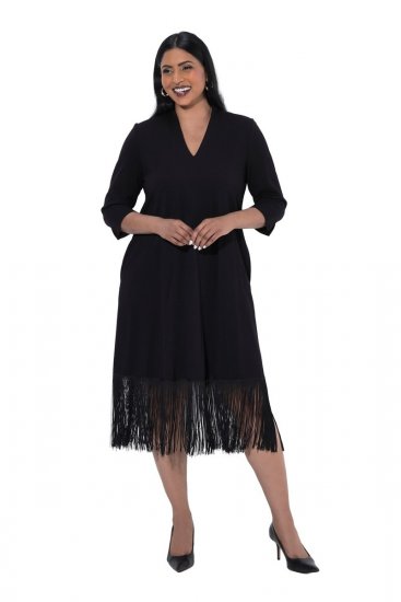 Ulla Popken 852937 Jerseykjole Sort - Jerseykjoler - 