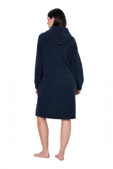 Ulla Popken 853353 Hjemmekjole med hætte Mørkeblå - Pyjama/Loungewear - 