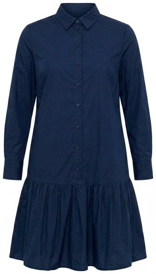 Ulla Popken 853457 Langærmet kjole Mørkeblå - Midikjoler - Midikjoler i store størrelser