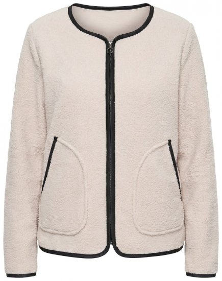 Ulla Popken 853685 Teddyjakke Champagne - Jakker - Dame jakker i store størrelser