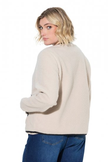 Ulla Popken 853685 Teddyjakke Champagne - Jakker - Dame jakker i store størrelser