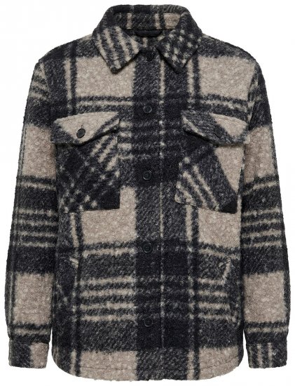 Ulla Popken 853709 Teddyjakke Beige - Jakker - Dame jakker i store størrelser