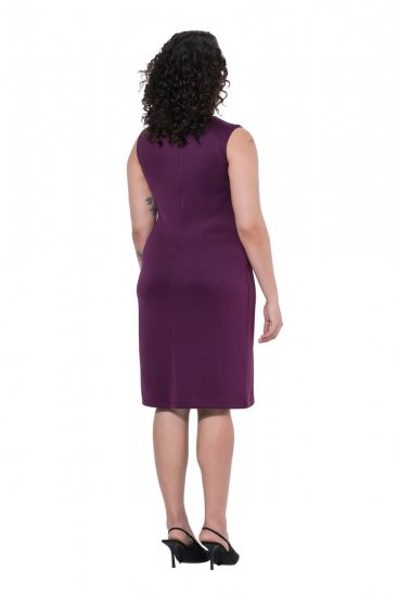 Ulla Popken 853766 Bodycon-kjole med similisten Blomme - Aftenkjoler - Festkjoler i plus size
