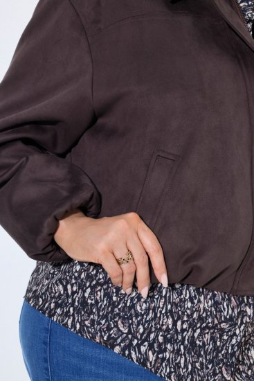Ulla Popken 853792 Jakke i kunstruskind Brun - Jakker - Dame jakker i store størrelser