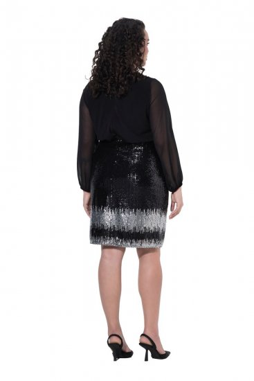 Ulla Popken 853810 Pailletkjole Sort - Aftenkjoler - Festkjoler i plus size