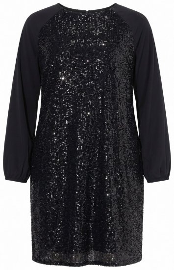 Ulla Popken 853871 Pailletkjole Sort - Aftenkjoler - Festkjoler i plus size