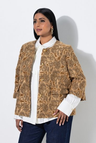 Ulla Popken 853996 Jakke Lysebrun - Jakker - Dame jakker i store størrelser