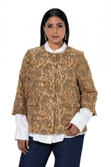 Ulla Popken 853996 Jakke Lysebrun - Jakker - Dame jakker i store størrelser