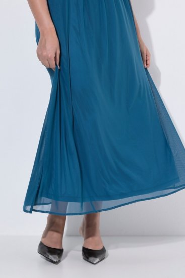 Ulla Popken 854031 Ærmeløs maxikjole Petrol - Maxikjoler - Maxikjoler i plus size