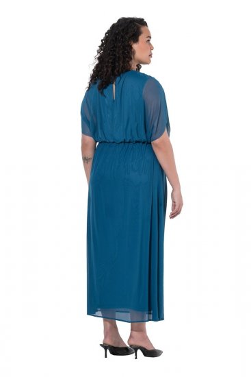 Ulla Popken 854031 Ærmeløs maxikjole Petrol - Maxikjoler - Maxikjoler i plus size