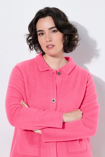 Ulla Popken 854200 Fleecejakke Rosa - Jakker - Dame jakker i store størrelser