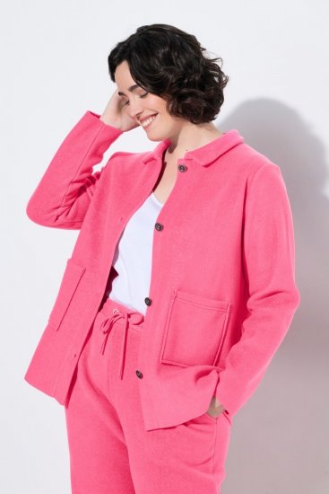 Ulla Popken 854200 Fleecejakke Rosa - Jakker - Dame jakker i store størrelser
