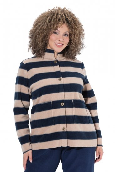 Ulla Popken 854366 Fleecejakke Lysebrun - Jakker - Dame jakker i store størrelser