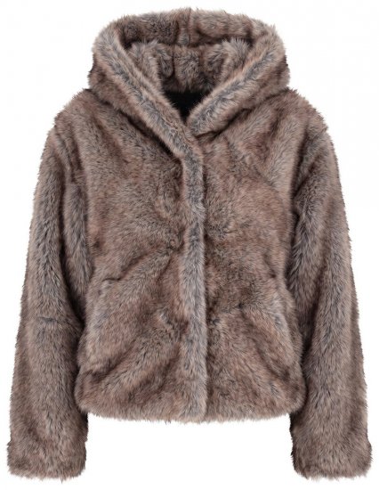 Ulla Popken 854617 Jakke i kunstpels Beige - Jakker - Dame jakker i store størrelser