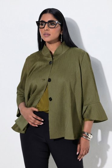 Ulla Popken 855125 Jakke Khaki - Jakker - Dame jakker i store størrelser