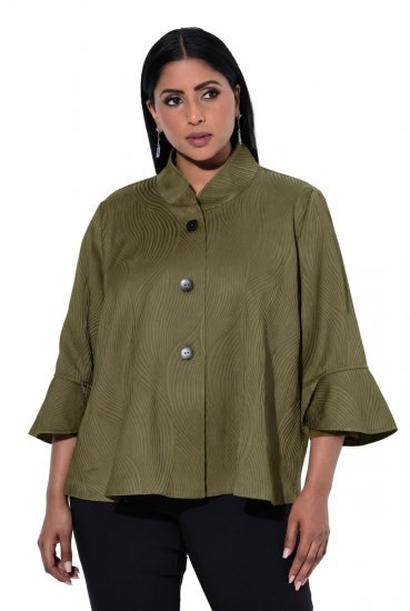 Ulla Popken 855125 Jakke Khaki - Jakker - Dame jakker i store størrelser
