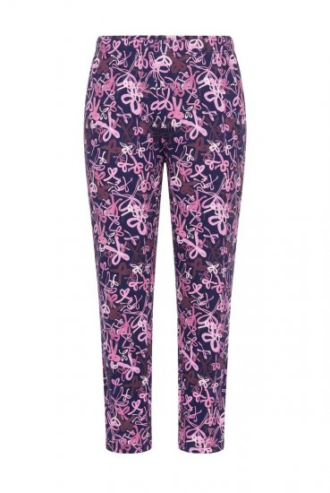 Ulla Popken 856141 Langærmet pyjamas Mørkeblå - Pyjama/Loungewear - 