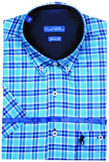 Forestal 901220E Check Shirt Blue - Skjorter - Skjorter til store mænd 2XL- 8XL