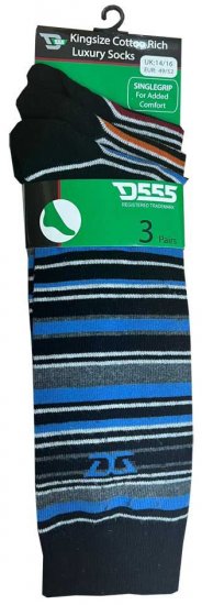 D555 Roxton Striped Socks 3-pack - Undertøj og badetøj - Badetøj og Undertøj i store størrelser 