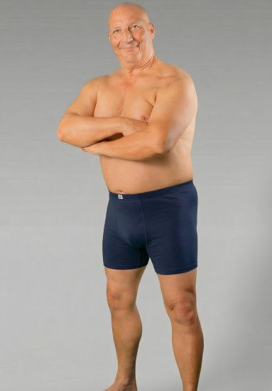 20 Nodi 938 Stretch Cotton Boxer with Embroidered Long Leg Navy - Boxershorts - Boxershorts til Store Mænd