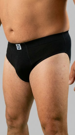 20 Nodi 974 Stretch Cotton Briefs with Internal Elastic Band and Low Rise Black - Boxershorts - Boxershorts til Store Mænd
