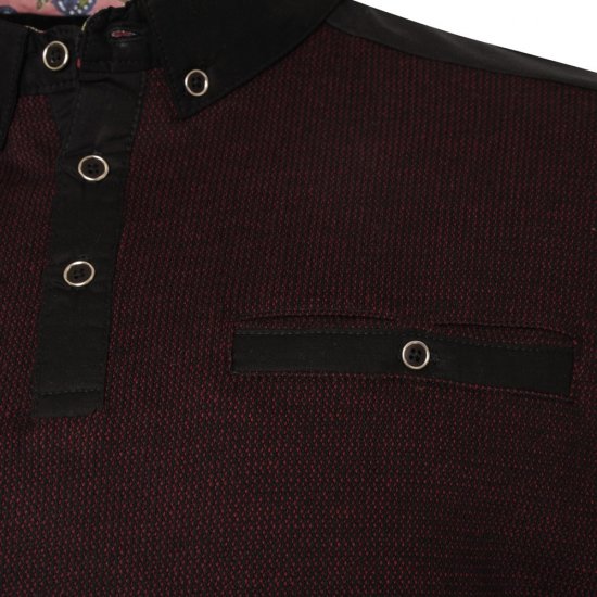 Kam Jeans 5490 Jersey Weave Contrast Polo Black - Polotrøjer - Polotrøjer 2XL-8XL