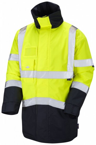 Leo Marwood Warm Quilted Superior Anorak Hi-Vis Yellow/Navy - Arbejdstøj - Arbejdstøj i store størrelser