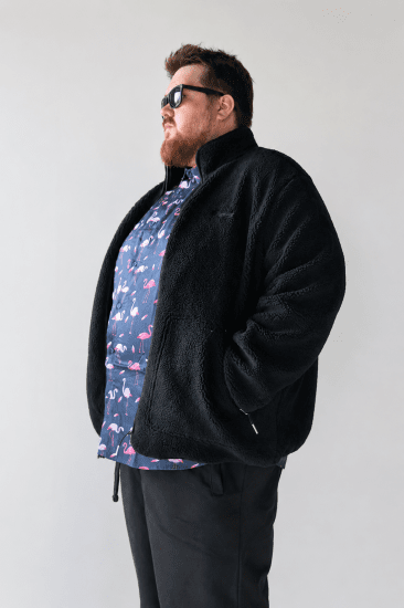 Jack & Jones Norrebro Teddy Jacket Black - Jakker - Jakker i store størrelser, 2XL- 12XL