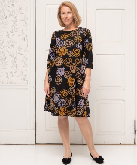 Scandinavian Caramel Flower Petals Dress Lavender and Orange - DAMETØJ 40-66 - 