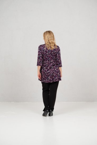Scandinavian Caramel Flower Petals Tunic Purple - T-shirts - 