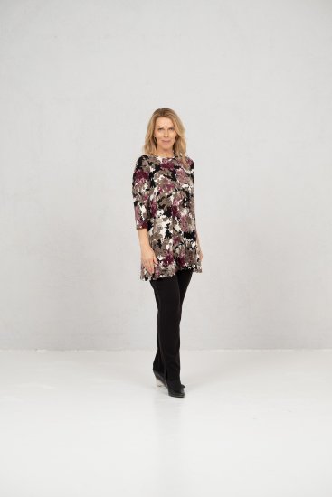 Scandinavian Caramel Flower Petals Tunic Brown - Trykte T-shirts til kvinder - 